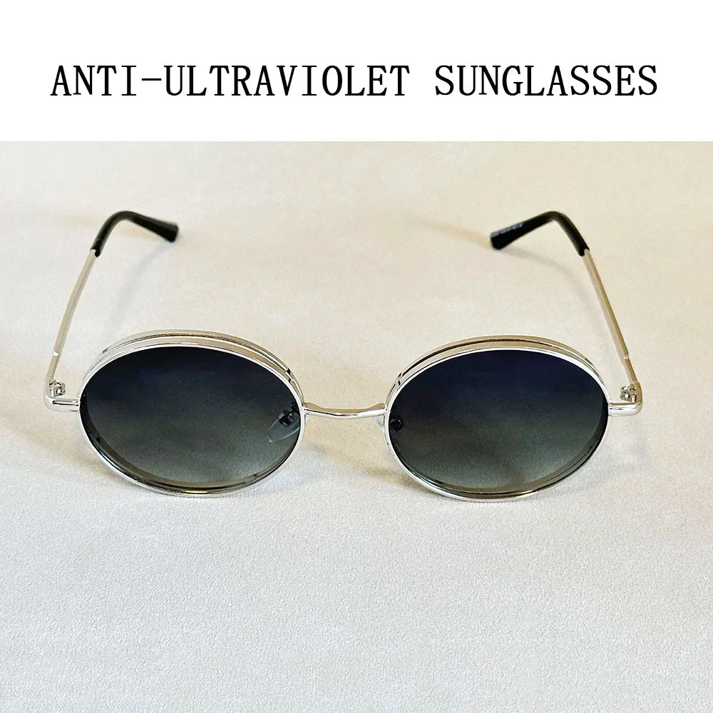 2025 Oval Sunglasses Women Trendy Retro Vintage Steampunk Sunglass Men Fashion Glasses Lentes De Sol Mujer Lunette Soleil Femme