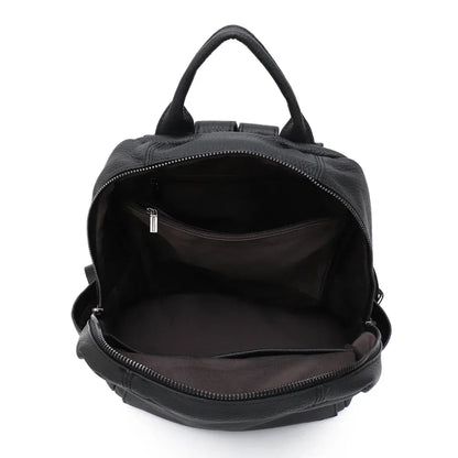 Soft Genuine Cowhide Daily Backpack Women Men Spacious Multi Pockets Fashion Casual Versatile Knapsack Travel Business College