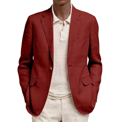 Spring Autumn Men's Single Button Blazers Solid Smart Casual Turn Down Collar Suit Outwear Male Slim Fit Fashion Blazer Coat Man