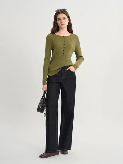 2025 Women's Straight Leg Jeans - High Waist Stretch Denim Pants Dual Fit for Apple & Pear Body Autumn Casual Trousers