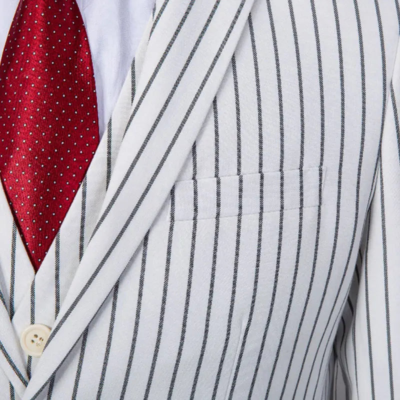 2026 Spring New Men's White Striped Suit Pants, Business Casual Trousers, Asian Size M-5XL 6XL Wedding Party Pantalones Hombre