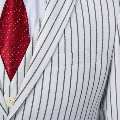 2026 Spring New Men's White Striped Suit Pants, Business Casual Trousers, Asian Size M-5XL 6XL Wedding Party Pantalones Hombre