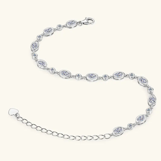 Bracelet en moissanite diamant certifié GRA pour femmes, en argent sterling 925, chaîne, bijoux fins de mariage, cadeaux