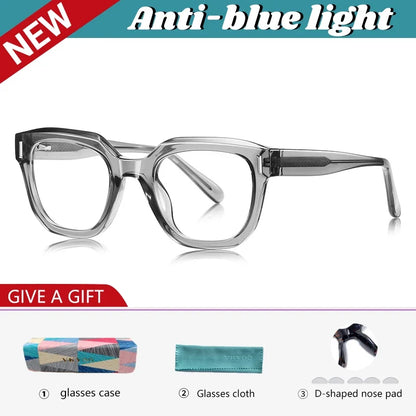 New Fashion Personalized Geometric Design Men's and Women's Anti-Blue Light Reading Glasses Customizable Prescription
