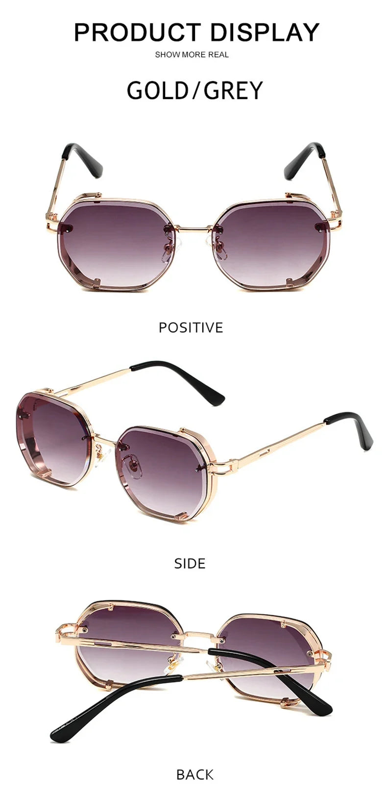 Square Punk Sunglasses For Men 2023 Luxury Steampunk Vintage Fashion Glasses Retro Shades Lunette De Soleil Homme Gafas De Sol