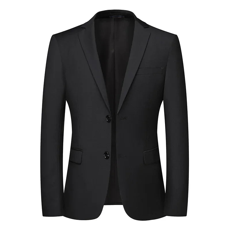 2026 Blazer New Men's Fashion Business Solid Color British Style Professional Work Groom Wedding Dress Best Man Blazer Jacket