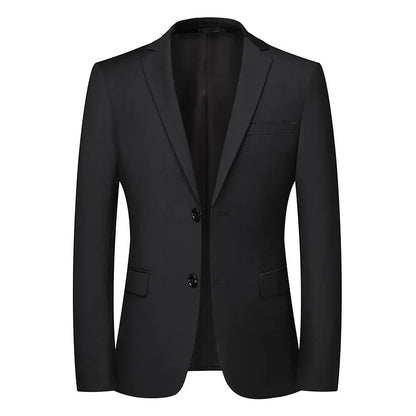 Solid Color Blazer New Men's Fashion Business Solid Color British Style Professional Work Groom Wedding Dress Best Man Blazer