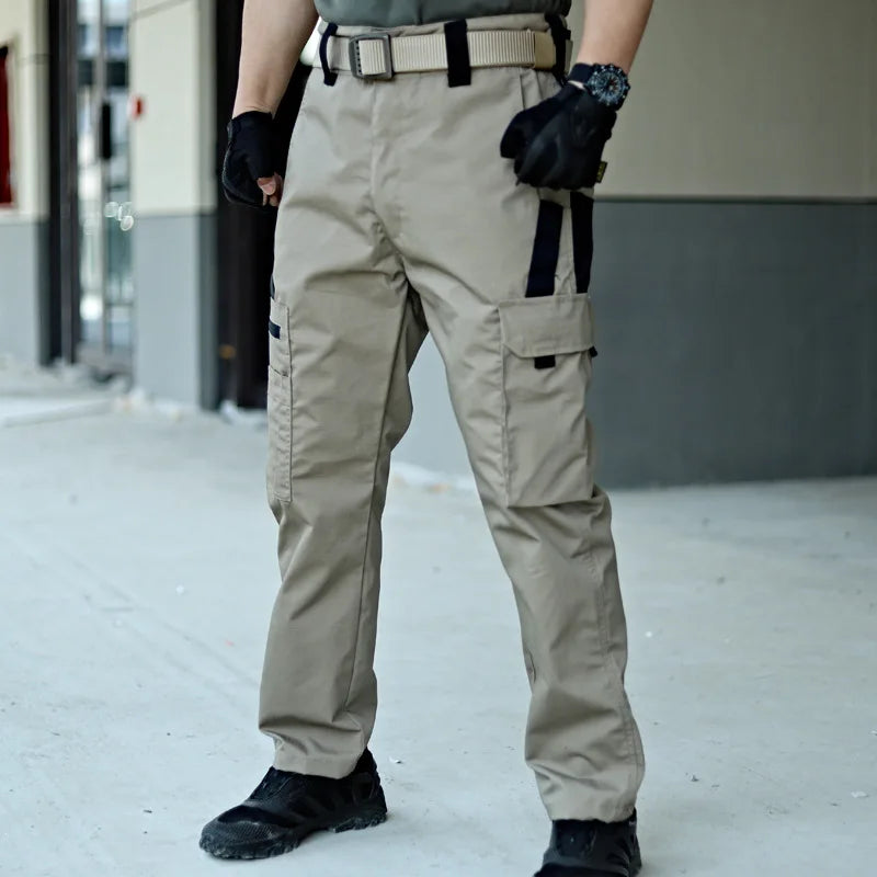 Outdoor Tactical Pants Men Casual Cargo Trousers Multi-pocket Waterproof Pant Autumn Spring Outdoor Workwear Hiking Trousers