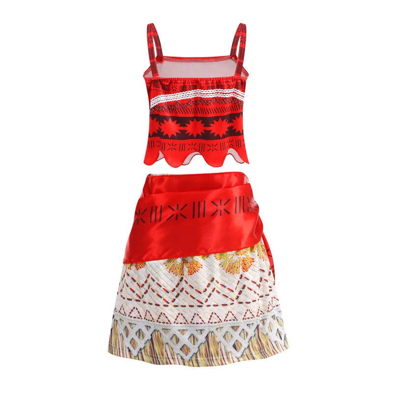 Summer Kids Princess Costume Children Disney Moana Halloween Dress Girl Vaiana Dinner Dress Ocean Adventure Pageant Disguise