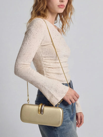 Stylish and luxurious design womens clutch evening bag shoulder bag/crossbody bag with chain suitable for weddings and parties.