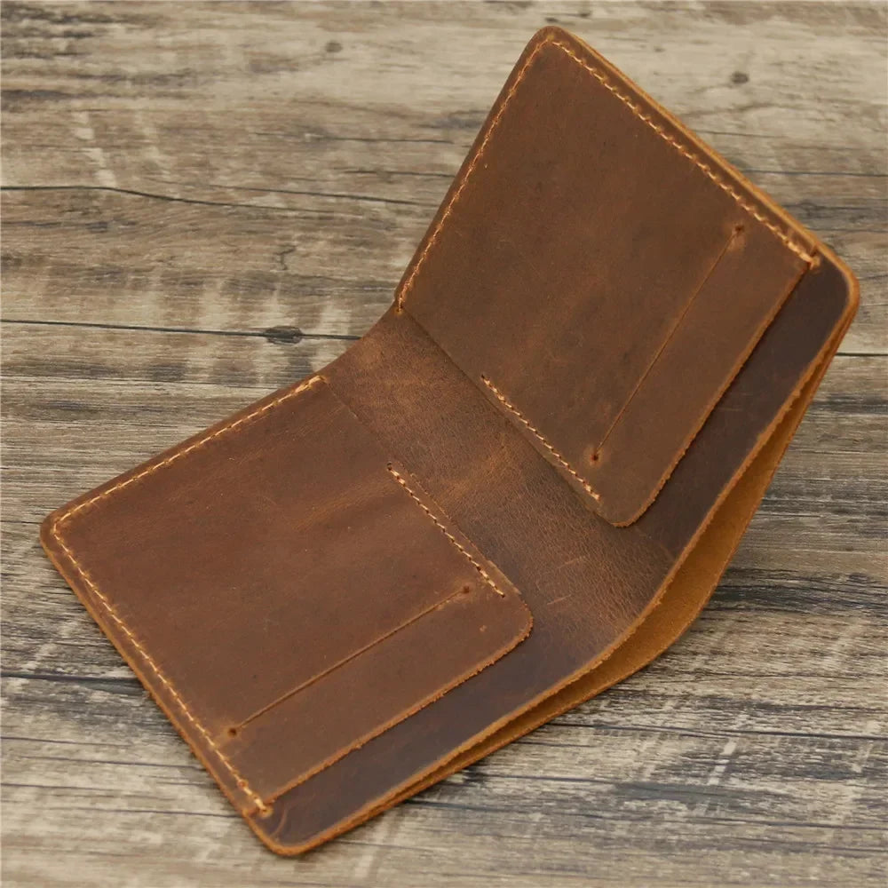 Men's Crazy Horse Leather Wallet, Genuine Leather Wallet, Card Bag, Simple Retro European and American Style, Mens Purse 2026