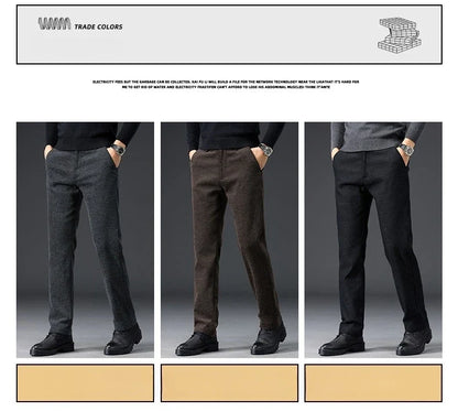 Men's Slim Fit Chenille Long Pants Advanced Business Casual Trousers Trend Autumn Comfortable Daily Wear Male Clothing
