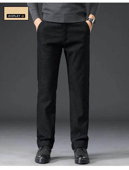 Men's Slim Fit Chenille Long Pants Advanced Business Casual Trousers Trend Autumn Comfortable Daily Wear Male Clothing