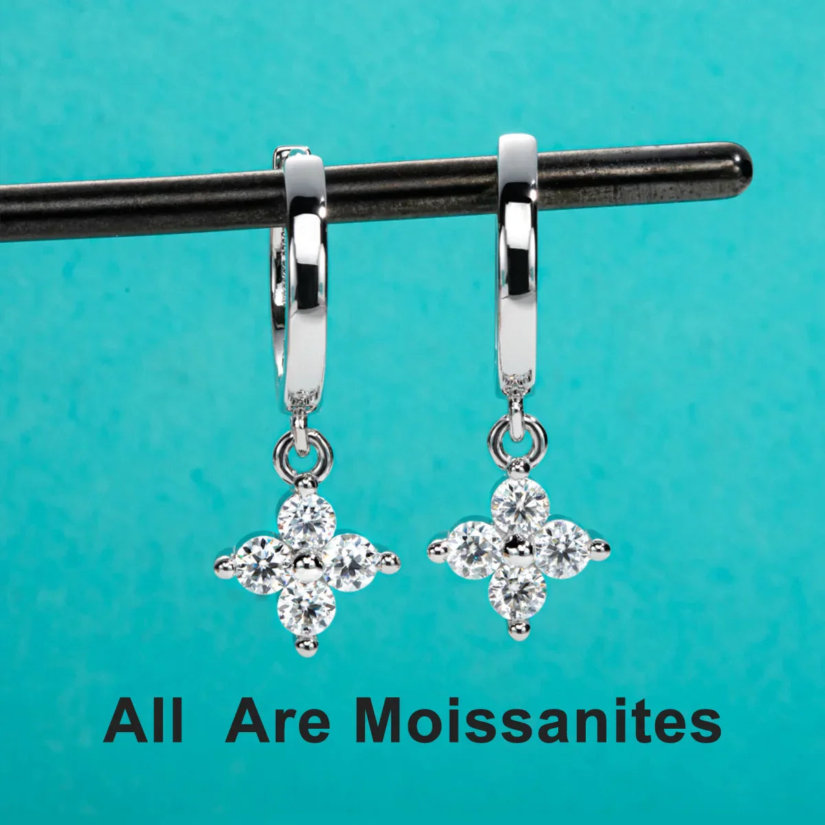 3mm Moissanite Hoop Women's Earrings Huggies  925 Sterling Silver Lab Created Diamond Drop Earrings Jewelry Wholesale