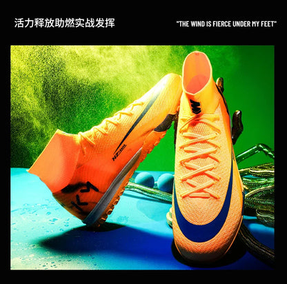 New Men Soccer Shoes Breathable Cleats Adult Outdoor Sport Football Boots Training Boys Long Spikes Non Slip Match Comfortable