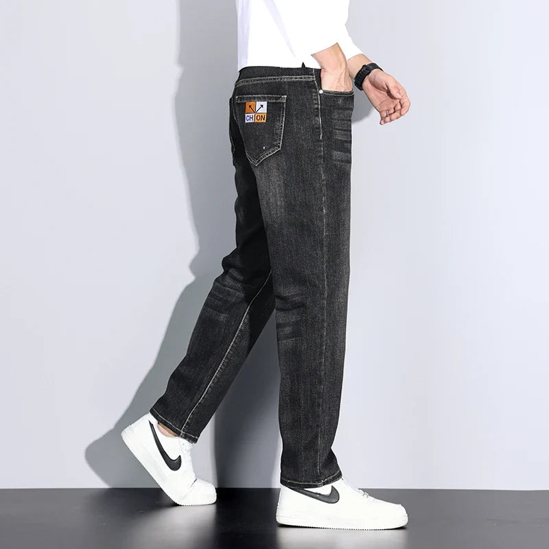 Big Tall Clothes Men's Jeans Extral Long Leg Length Straight Denim Pant Male Lengthened Trouser Slim Thin 190cm 200 Cm 120cm 110