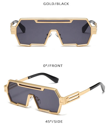 Steampunk Sunglasses For Men Vintage Designer Punk Fashion Glasses Retro One-Pieces Gafas De Sol Hombre Lunette De Soleil Homme