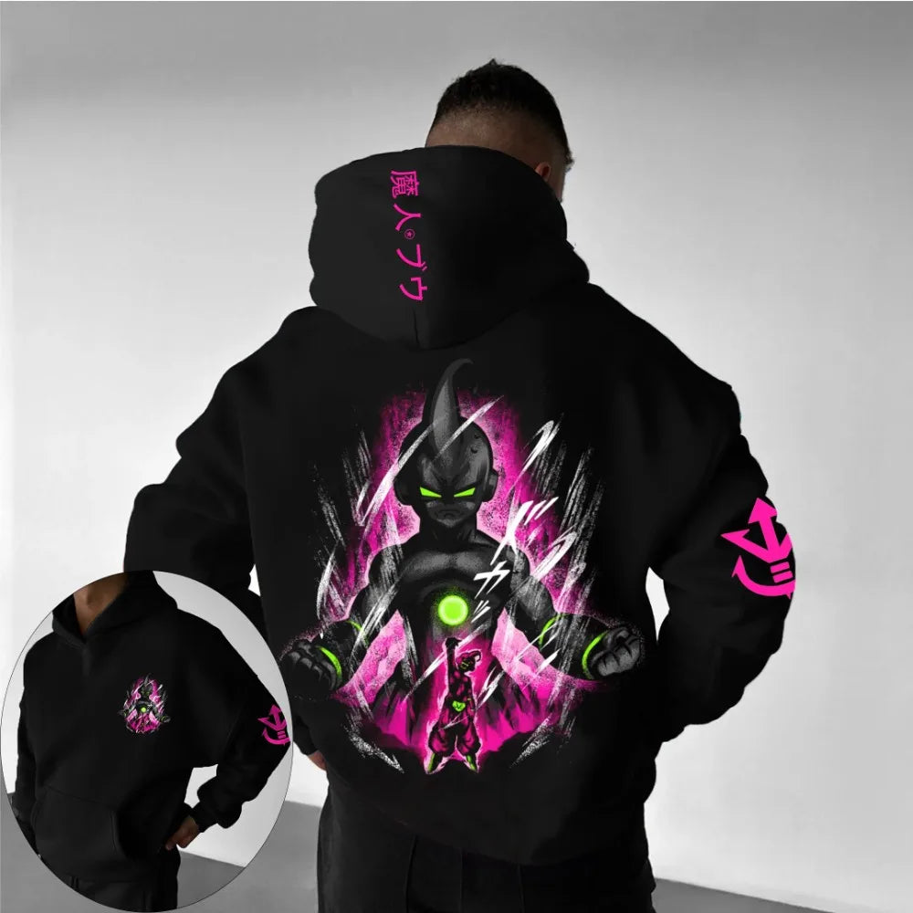Dragon Ball Men's Hoodie Sweater Majin Buu Japan Anime Summer Autumn New Boys Children's Long Sleeve Y2k Parent-Child Wear