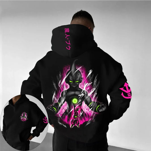 Dragon Ball Men's Hoodie Sweater Majin Buu Japan Anime Summer Autumn New Boys Children's Long Sleeve Y2k Parent-Child Wear