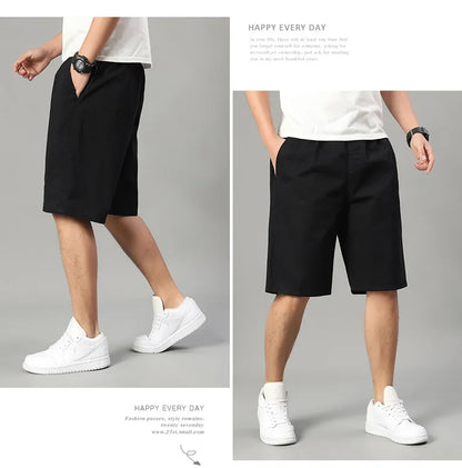 Men's Elastic Waist Casual Shorts Summer Light Weight Sweat Shorts Relaxed Fit Work Shorts Loose Casual Jogger Short