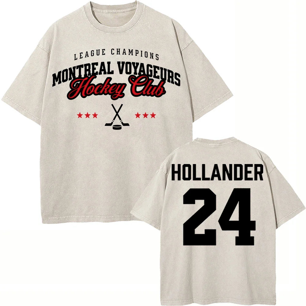 100% Cotton Vintage Washed 24 Hollander Montreal Voyageurs Tshirt Fashion Men TV Heated Rivalry Ilya Rozanov 81 Tees Shirts Tops