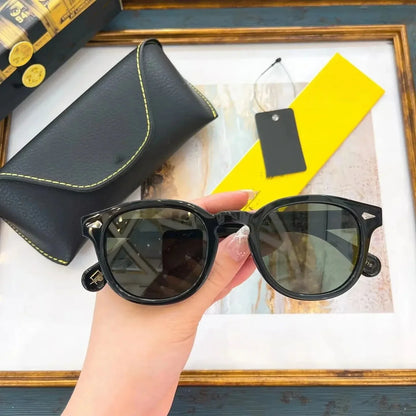 Premium Trendy Polarized Men Women Sun Glasses Vintage Acetate Frames Square Male Couple Eyewear