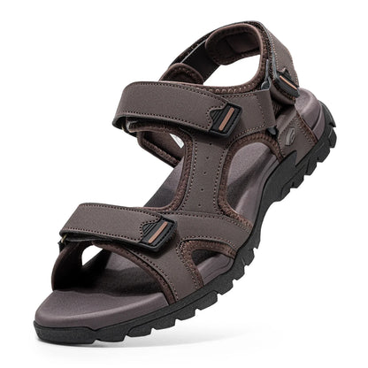 FitVille Mens Sandal Wide Toe Box Walking Athletic Sandals For Men With Arch Support Cushion Slip-Resistant Beach Sandals