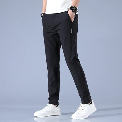 2026 Spring Summer Men's Ice Silk Golf Casual Slim Straight Thin Trousers Male Fashion Stretch Breathable Jogging 28-38
