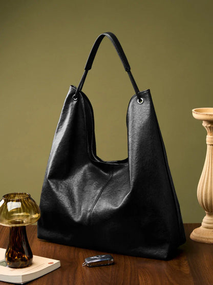 New Women's Large Capacity Genuine Leather Handbag Fashion Single Shoulder Underarm Bag for Ladies Commuting Stylish Girls Bag