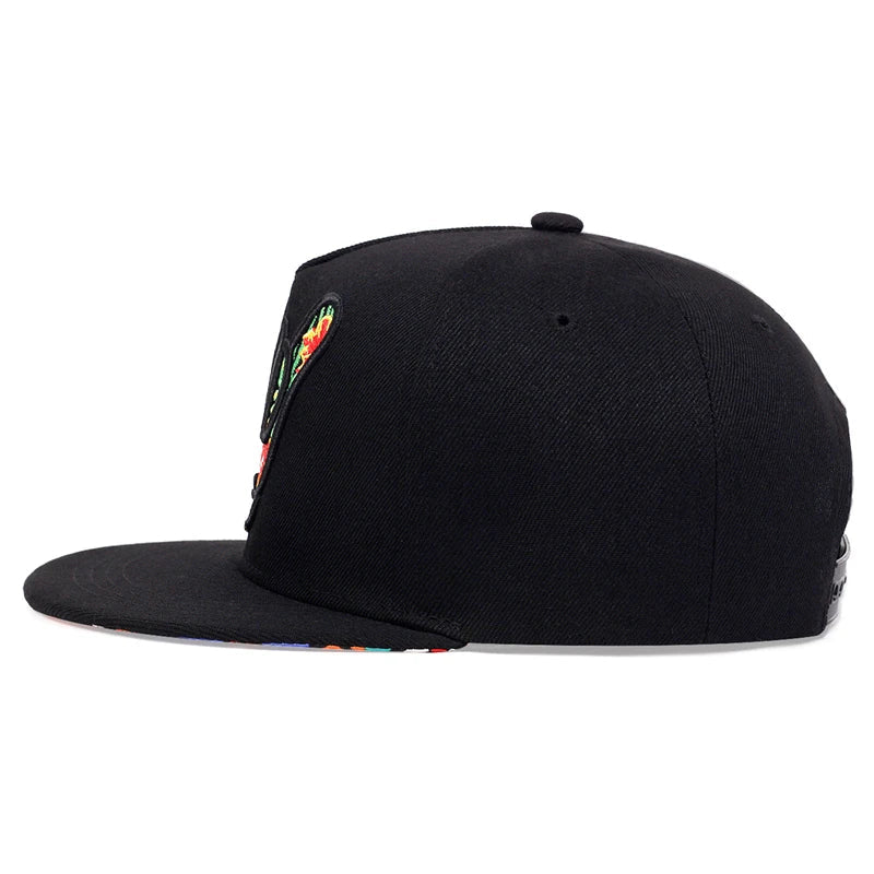 Unisex Colorful Fingers Embroidery Hip-hop Hats Outdoor Adjustable Casual Baseball Caps Sunscreen Hat