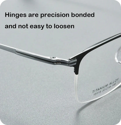Pure Titanium Half Frame Business Eyeglasses Frames Anti-blue Light Reading Glasses Men's Customized Prescription X15119B