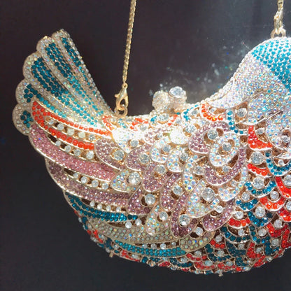 Birds Doves Animals Diamond Bags Rhinestone Dinner Bags Banquet Crystal Clutch Purse Luxury Designer Handbags Unique Party Bags