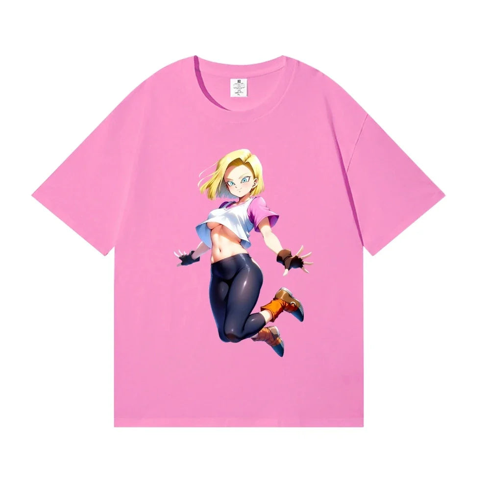 Dragon Ball Android 18 Japanese Style Classic Tee High-quality Streetwear Men's Clothing Women Clothing 2026 Summer New T Shirt