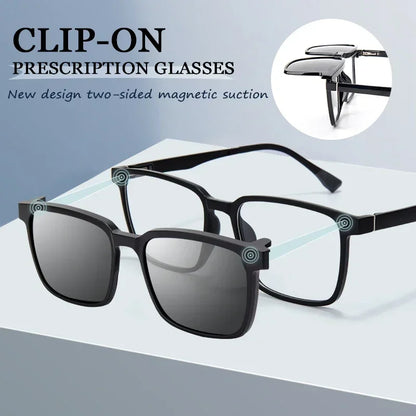 Gradient Men Flip Up Clip on Men Driving Polarized Oversized Optical Myopia Glasses Magnetic Eyeglasses For Women TJ2191
