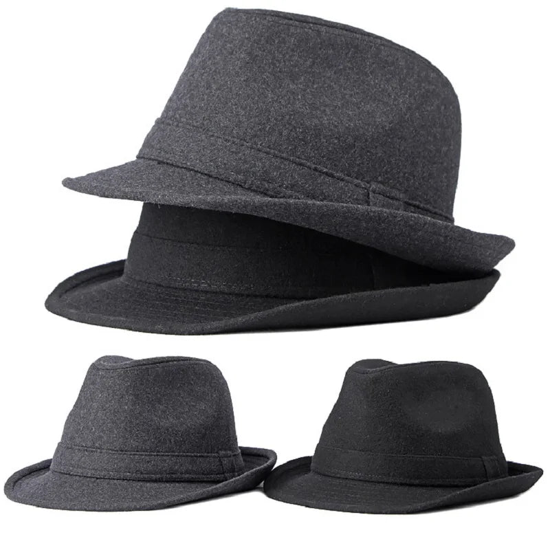 Gentleman Hat Men's British Style Retro Simple Pure Color  Top Hat Men's Casual Jazz Hat