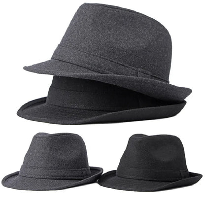 Gentleman Hat Men's British Style Retro Simple Pure Color  Top Hat Men's Casual Jazz Hat