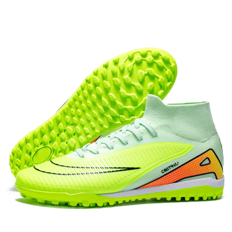 Men Professional Soccer Shoes Outdoor High-Top Sports Football Boots Long Spikes Artificial Grass Training Non Slip Sneakers