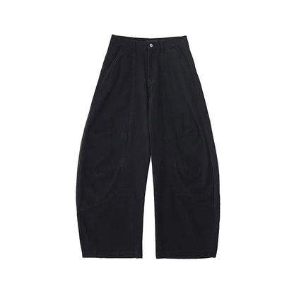 Y2k Trendy Barrel Baggy Jeans Boyfriend Retro Low Rise Wide Leg Stitch Decor Denim Pants Women Men Trousers Streetwear