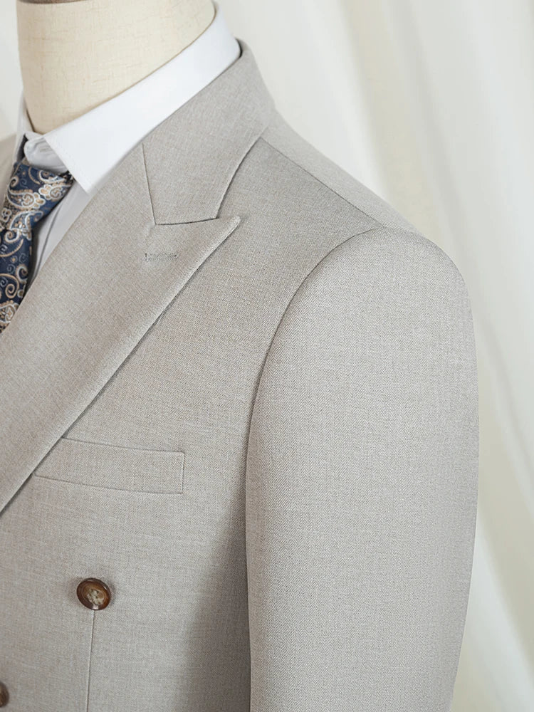 Light Brown Elegant Man Suits High Quality Two-Piece Dress Wedding Party Outfit for Man Blazer Luxury Man Dinner Suit