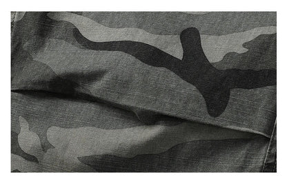 American Tactical Cargo Pants Men Heavyweight Cotton Loose Fit Straight Leg Camouflage Vintage Washed Outdoor Streetwear Premium