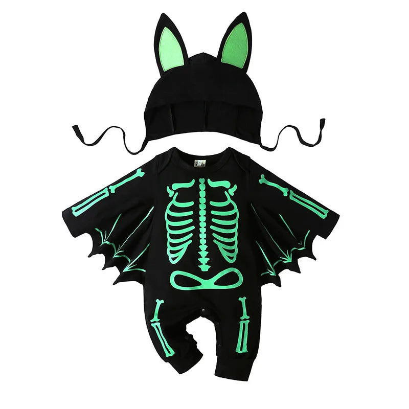 0-24Months Baby Boys Jumpsuits Halloween Costumes Children Halloween Cosplay Party Boy Clothes Long-sleeved Hoodie