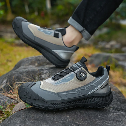 Men's Lightweight Casual Shoes Outdoor Running Shoes in Black Grey Khaki Sizes 39-48 PU Material with Canvas