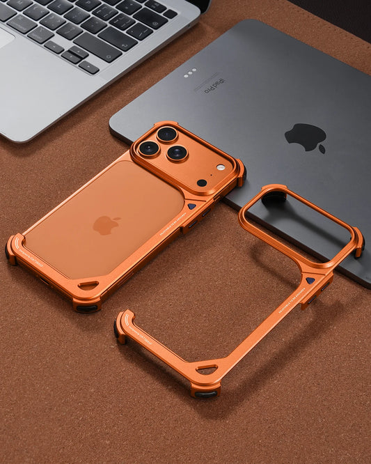 جراب هاتف Oatsbasf Metal 9 Shape لهاتف iPhone 17 Pro Max / 17 Pro، إطار غطاء هاتف، جراب ممتص للصدمات نحيف، شعور بالهاتف العاري