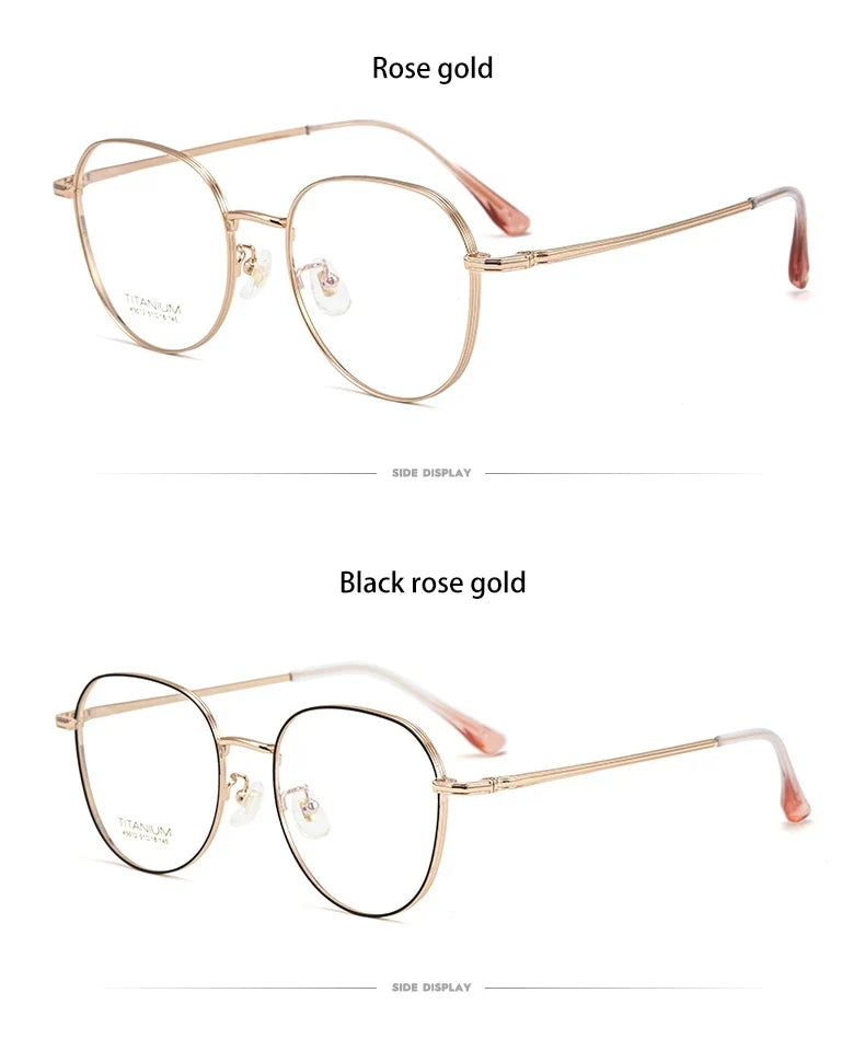 Simple Fashion Large Frame Titanium Design Women Anti-blue Light Reading Glasses Men Customized Prescription 02-K5012