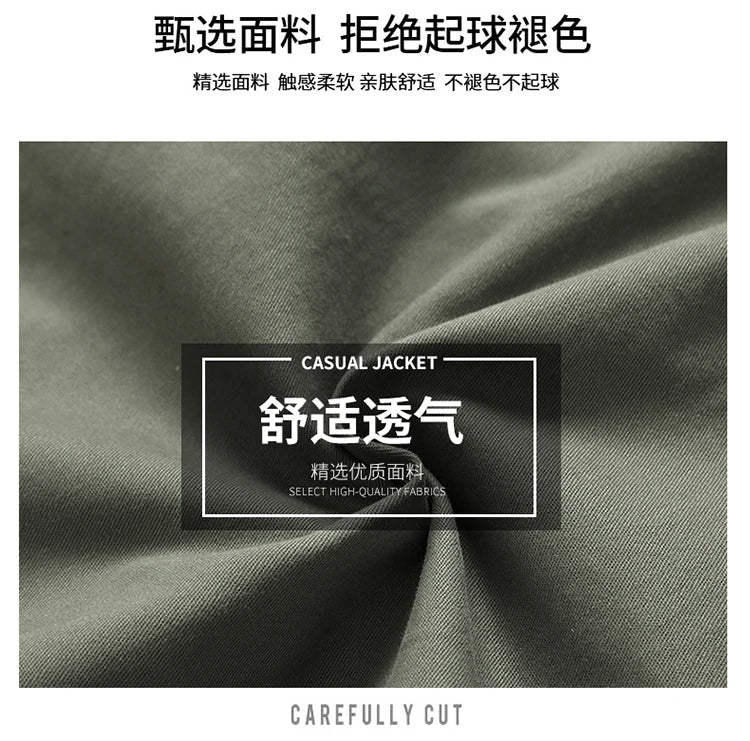 Summer new men's work shorts pocket zip trend versatile casual trousers five work trousers