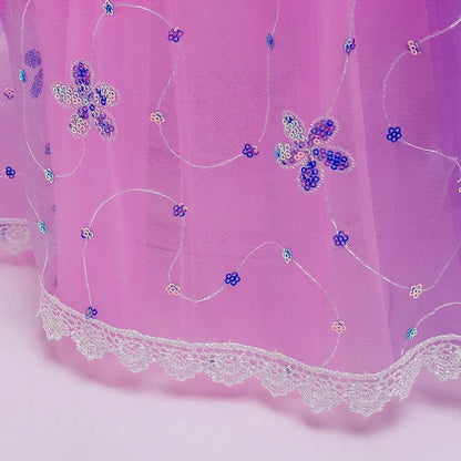 Girls Birthday Party Deluxe Rapunzel Dress With Sequined Bodice Tangled Movie Cosplay Princess Costume Carnival Fairy Tale Gown