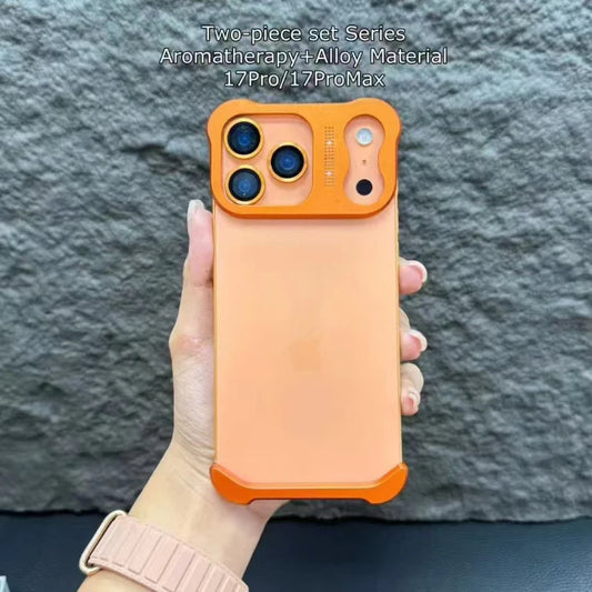New Luxury Solid Color Metal Alien Not Border Four Corner Anti Fall Assembly Phone Case For iPhone 17 Pro Max Air Bumper Cover