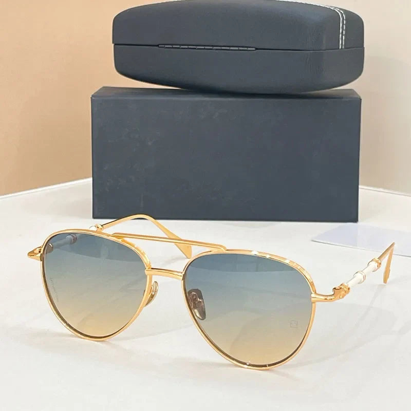 New Designer Oval Luxury Sunglasses Men Women UV400 Germany Trendy High Quality Fashion Brand Design Optical Glasses with Case