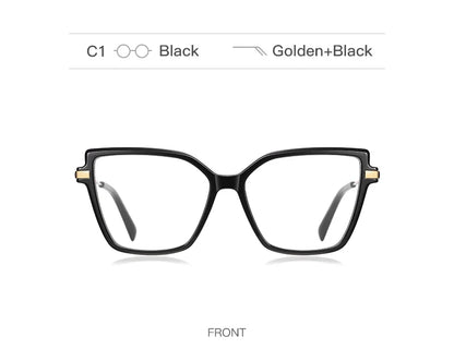 Simple Design Fashionable Large Frame Anti-Blue Light Glasses Women's Reading Glasses Customizable Prescription PFD2208