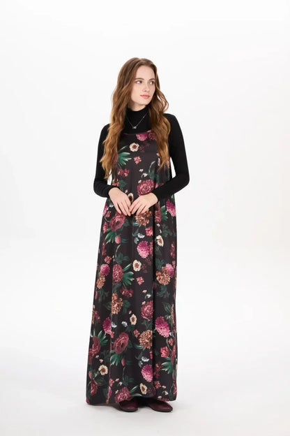 AS AW25 woman clothing mockneck + elegance slip satin dress matching look adjustable maxi floor length lady wear